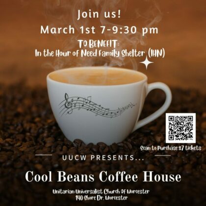 cool beans coffee house poster for mar 1 2025